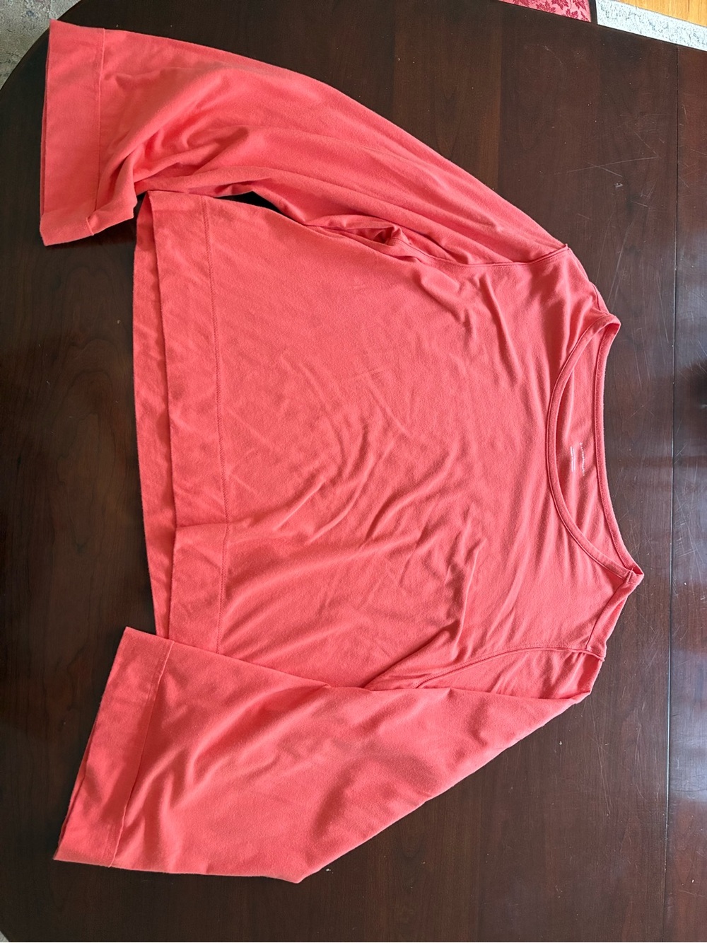 Anthropologie Coral Crewneck Long Sleeve Top